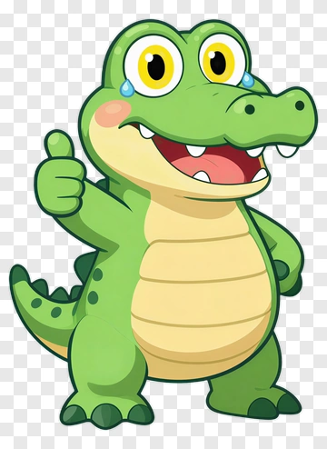 Cartoon Alligator Giving A Thumbs Up PNG