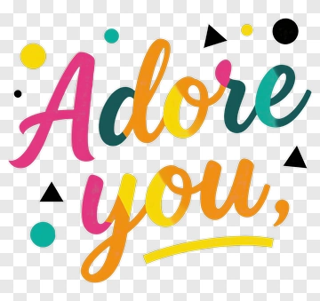 Adore You Colorful Typography Design PNG