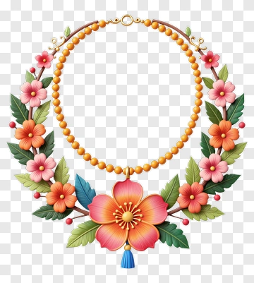 Colorful Floral Necklace PNG