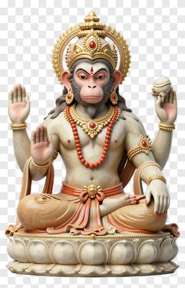 Hindu God Hanuman Statue PNG