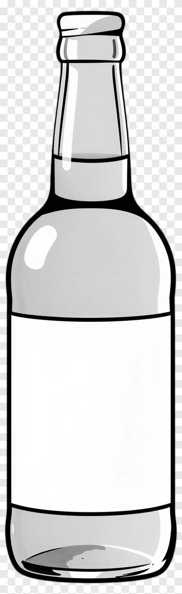 Empty Bottle With Blank Label PNG