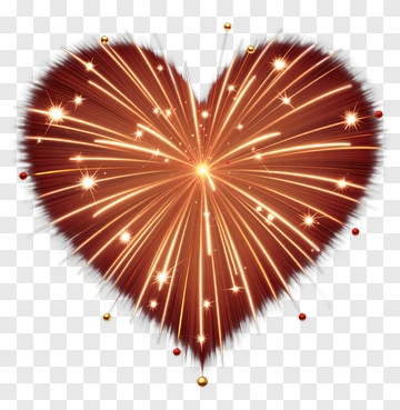 Sparkling Heart With Fireworks PNG