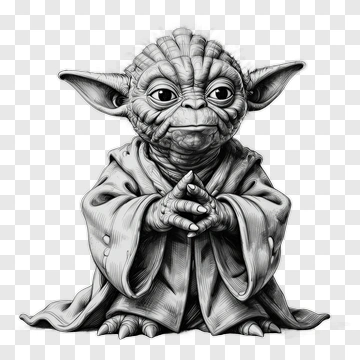 Cartoon Yoda Character In Meditation Pose PNG