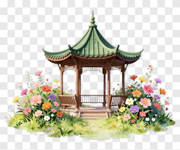 Flower Garden Gazebo PNG