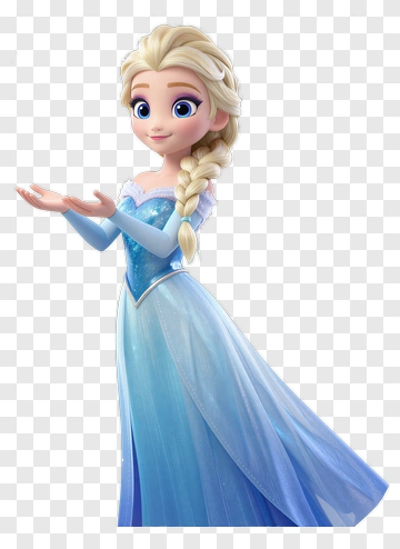 Animated Character In Blue Dress PNG