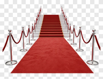 Red Carpet With Stairs And Ropes PNG