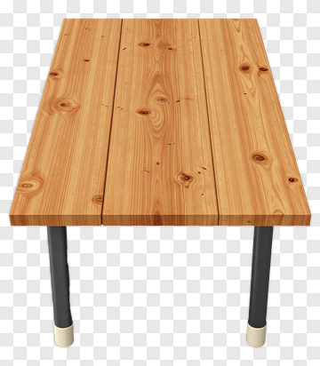 Wooden Table With Black Legs PNG