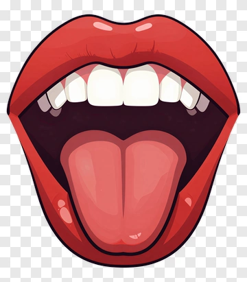 Cartoon Mouth With Tongue Out PNG