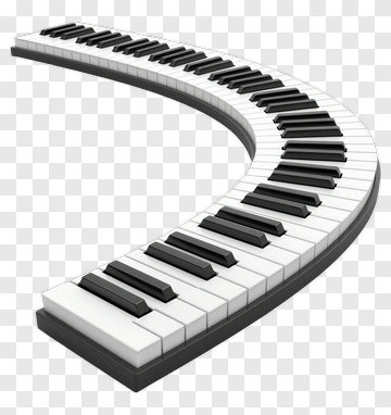 Curved Piano Keyboard PNG
