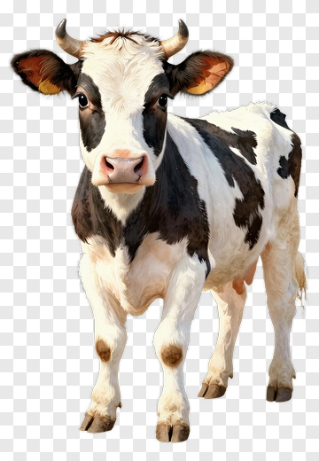 Realistic Cow Standing PNG
