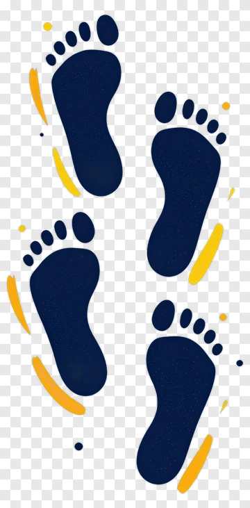 Footprints With Yellow Accents PNG
