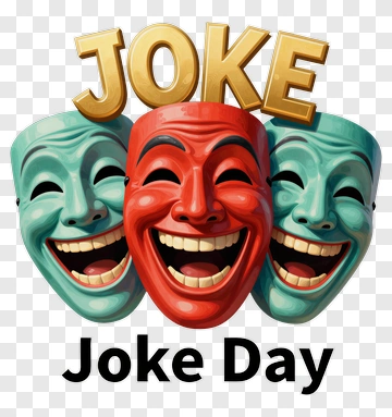 Joke Day Celebration With Comedy Masks PNG