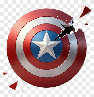 Captain America Shield Breaking Through Wall PNG