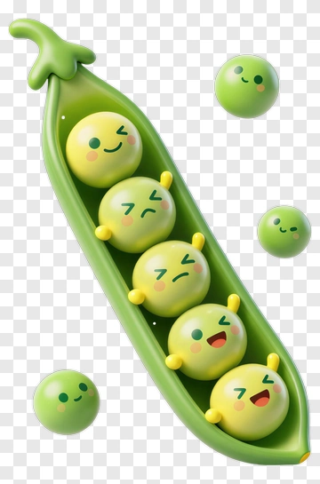Cartoon Peas In A Pod With Happy And Sad Faces PNG