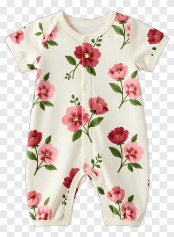 Floral Baby Romper PNG