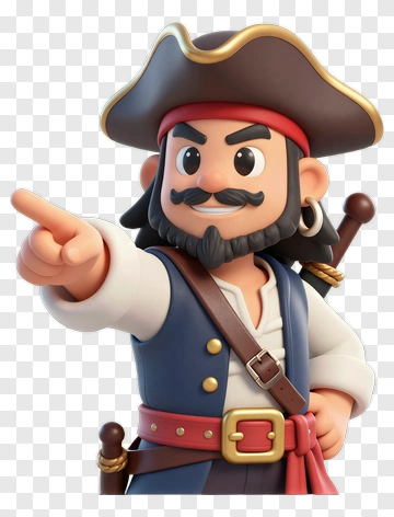 Cartoon Pirate Pointing PNG