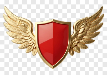 Golden Winged Shield PNG