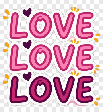 Love Text Design PNG