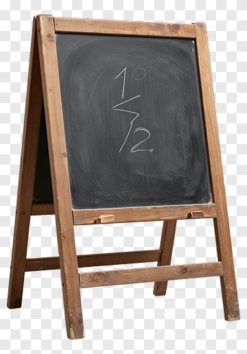 Wooden Chalkboard With Mathematical Symbols PNG
