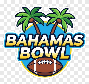 Bahamas Bowl Logo With Football And Palm Trees PNG