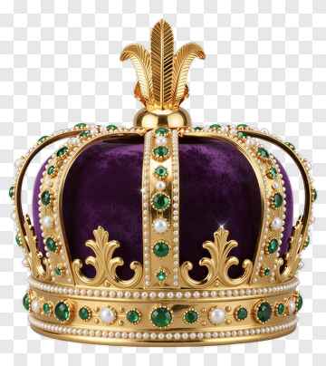 Royal Gold Crown With Purple Velvet And Gems PNG