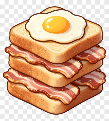 Breakfast Sandwich With Egg And Bacon PNG