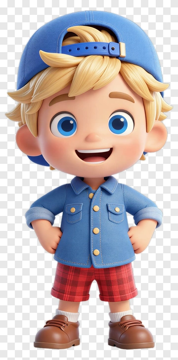 Cartoon Boy Smiling In Casual Outfit PNG
