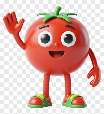 Cartoon Tomato Character Waving PNG