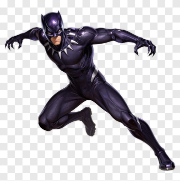 Superhero In Black Panther Costume PNG