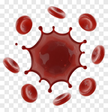 Red Blood Drop With Surrounding Red Blood Cells PNG
