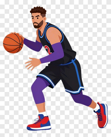 Basketball Player Dribbling A Ball PNG