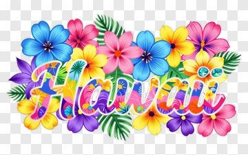 Colorful Hawaiian Floral Arrangement PNG