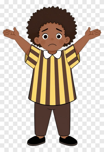 Cartoon Boy Gesturing With Open Arms PNG