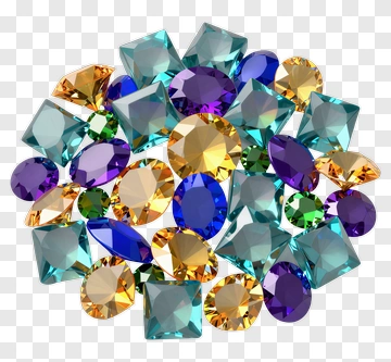 Colorful Gemstone Collection PNG