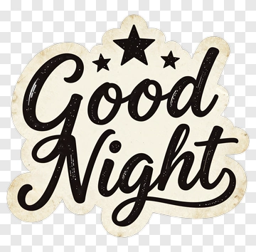Good Night Decorative Sign PNG
