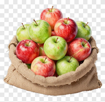 Basket Of Colorful Apples PNG