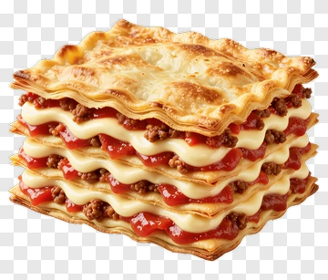 Delicious Lasagna Layered With Meat And Cheese PNG
