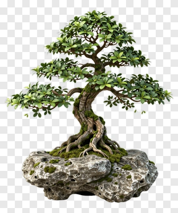 Bonsai Tree On Rock PNG