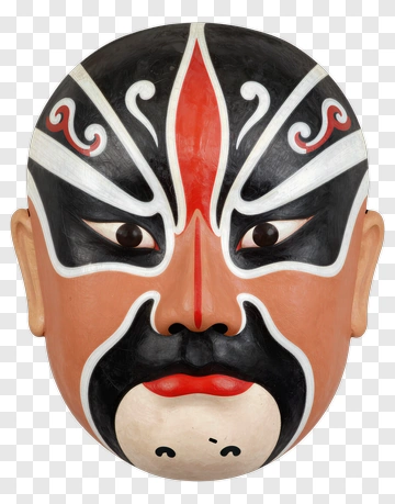 Traditional Chinese Opera Face Mask PNG