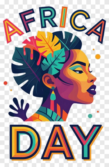 Colorful African Woman Celebrating Africa Day PNG