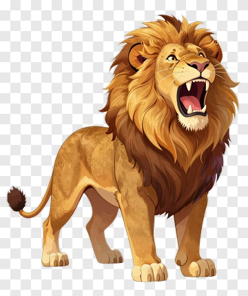 Cartoon Lion Roaring PNG
