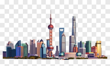 Shanghai City Skyline Illustration PNG