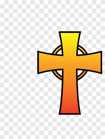 Gradient Cross With Circle PNG