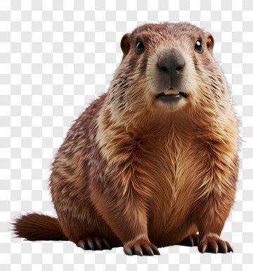 Realistic Groundhog Sitting PNG