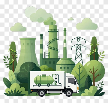 Industrial Truck In A Green Environment PNG