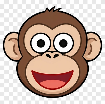 Cartoon Monkey Face PNG