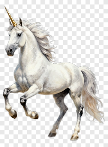 Unicorn With Flowing Mane PNG