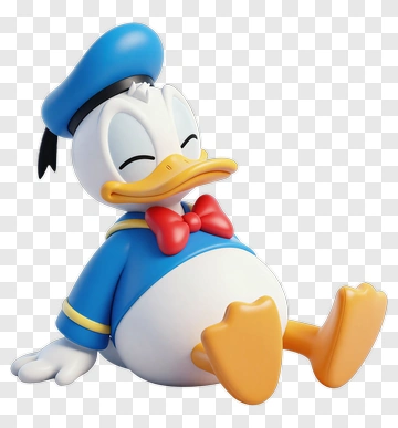Cartoon Duck Sitting Relaxed PNG
