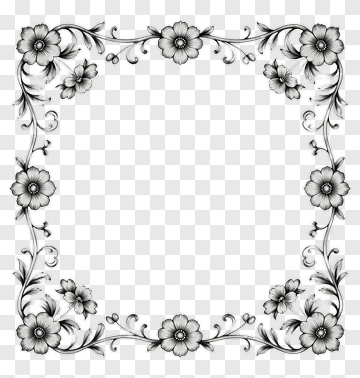 Floral Frame Design PNG
