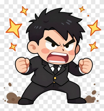 Angry Cartoon Businessman PNG